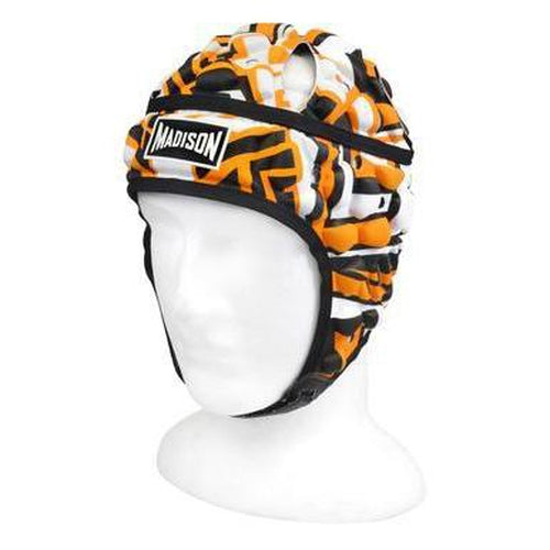 Madison Graffiti Headguard - Orange/black Rugby League NRL - Sports Grade