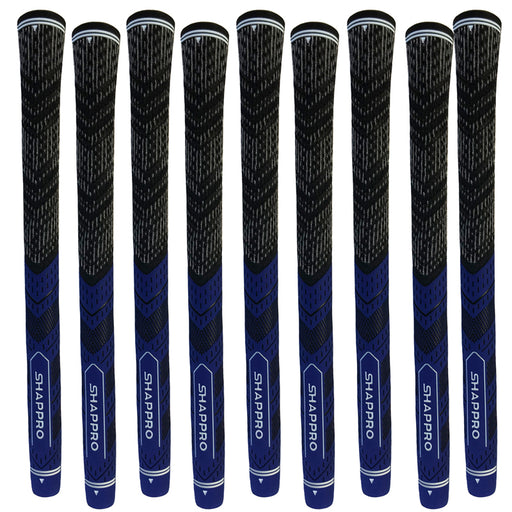 9 Shappro Dual Compound Golf Grips – Blue - Sports Grade