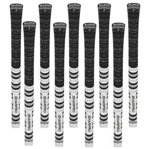 9 Shappro Dual Compound Golf Grips – White - Sports Grade