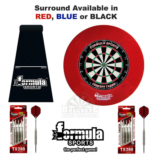 Formula Journeyman Plus Set Inc. Dartboard, Surround, Mat & 2 Sets of 80% Tungsten Darts - Sports Grade