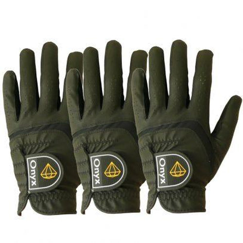 ONYX Ladies Golf Glove Left Hand Black 3 Pack - Sports Grade