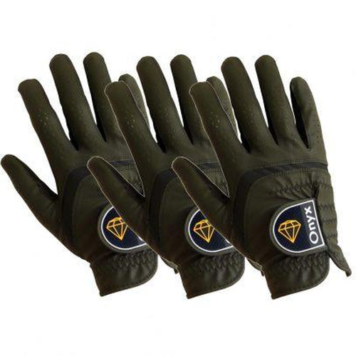 ONYX Ladies Golf Glove Right Hand Black 3 Pack - Sports Grade