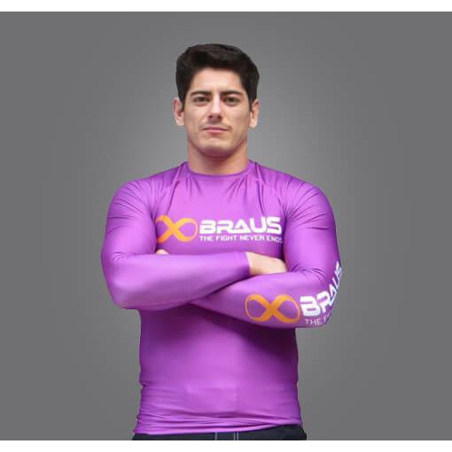 Braus Fight - Purple Rash Guard – Long Sleeve - Sports Grade