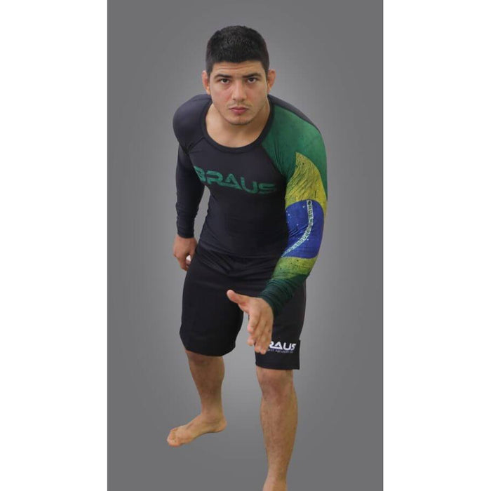 Braus Fight - Brazil Rash Guard – Long Sleeve - Sports Grade