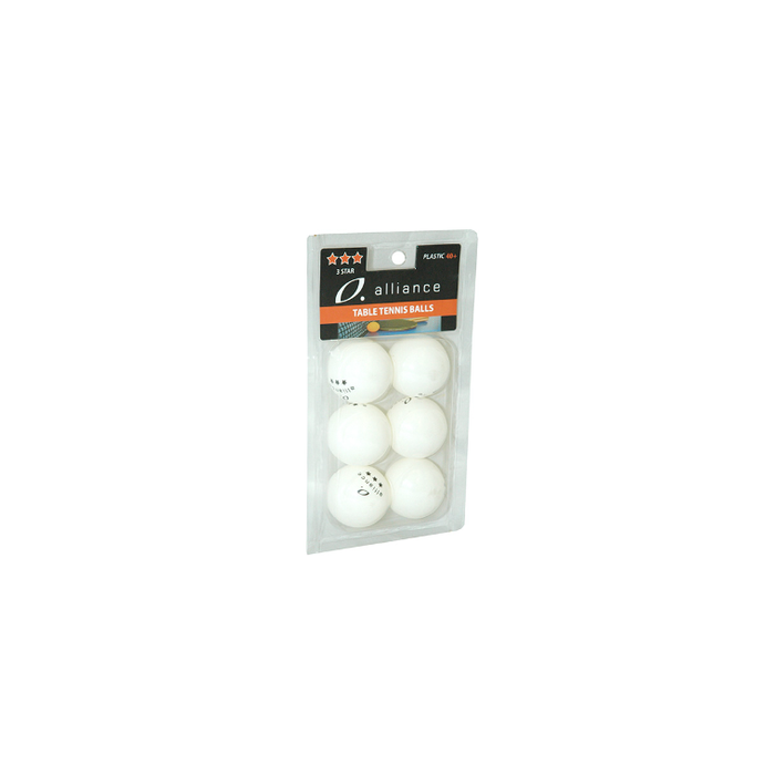 Alliance 3 Star 40+ Abs Table Tennis Balls - Pack Of 6 - Sports Grade