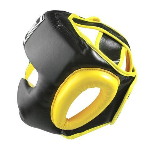 Madison Deluxe Full Face Headguard - Yellow Boxing - Sports Grade