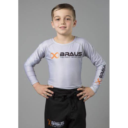Braus Fight - Gray Rash Guard Long Sleeve – kids - Sports Grade