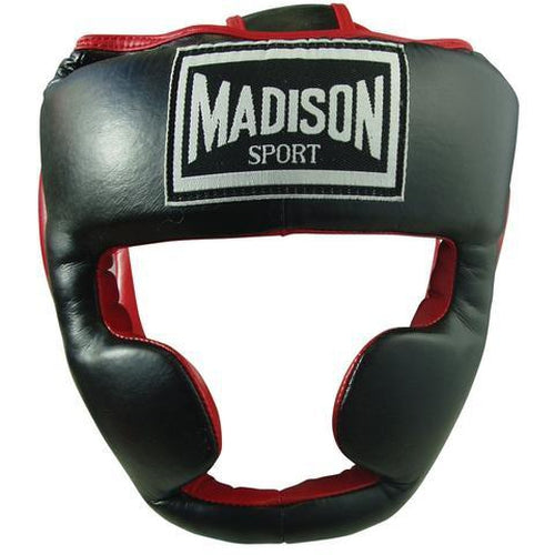 Madison Deluxe Full Face Headguard - Red Boxing - Sports Grade