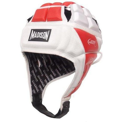 Madison Coolmax Headguard - Red/white Rugby League NRL - Sports Grade